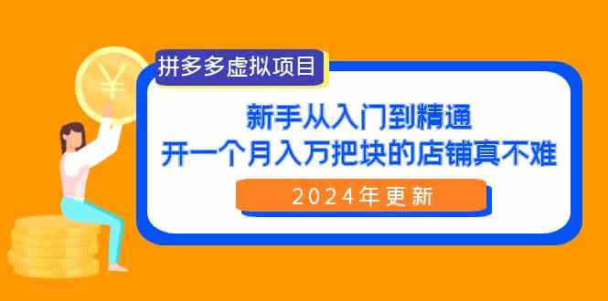 （9744期）拼多多虚拟项目：入门到精通，开一个月入万把块的店铺 真不难（24年更新）-优优云网创