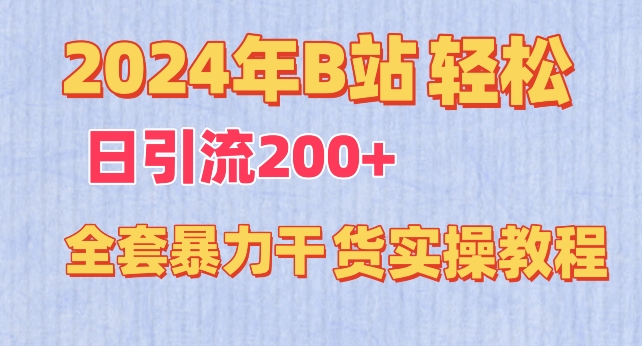 2024年B站轻松日引流200+的全套暴力干货实操教程-优优云网创