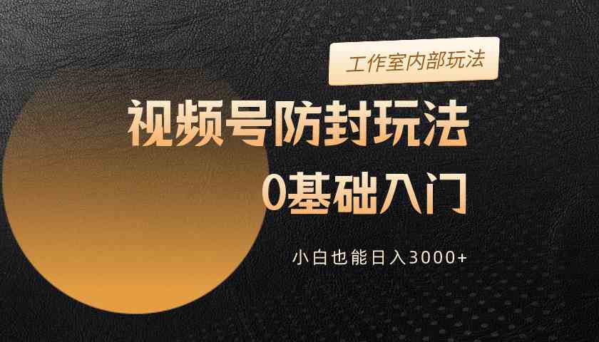（10107期）2024视频号升级防封玩法，零基础入门，小白也能日入3000+-优优云网创