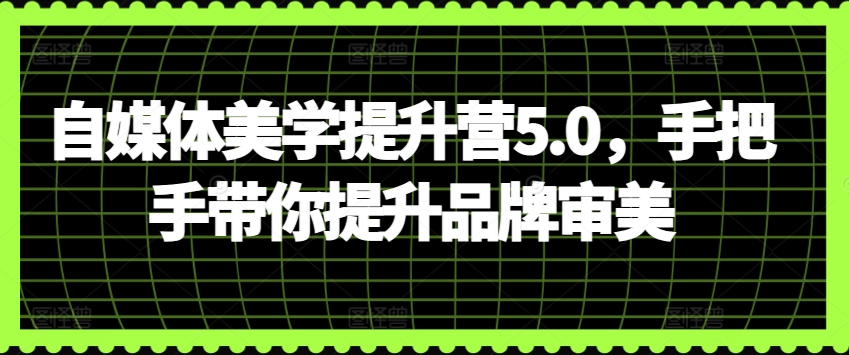 自媒体美学提升营5.0，手把手带你提升品牌审美-优优云网创