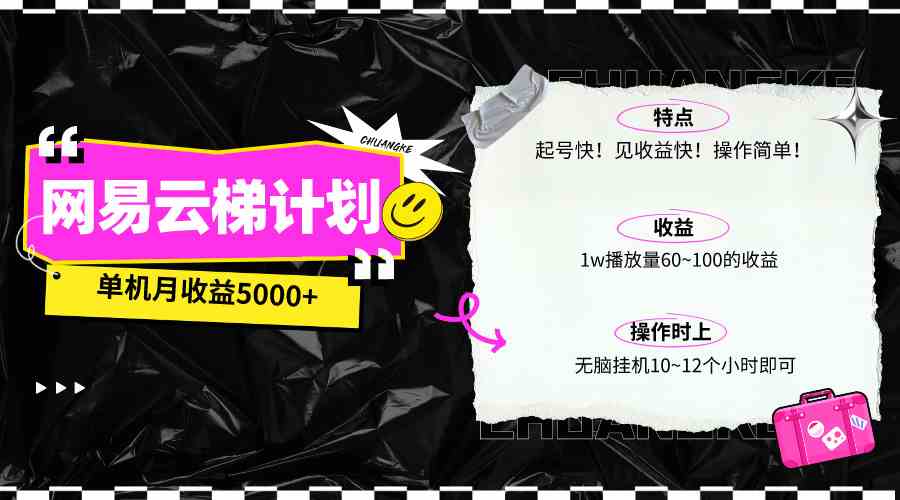 （10063期）最新网易云梯计划网页版，单机月收益5000+！可放大操作-优优云网创