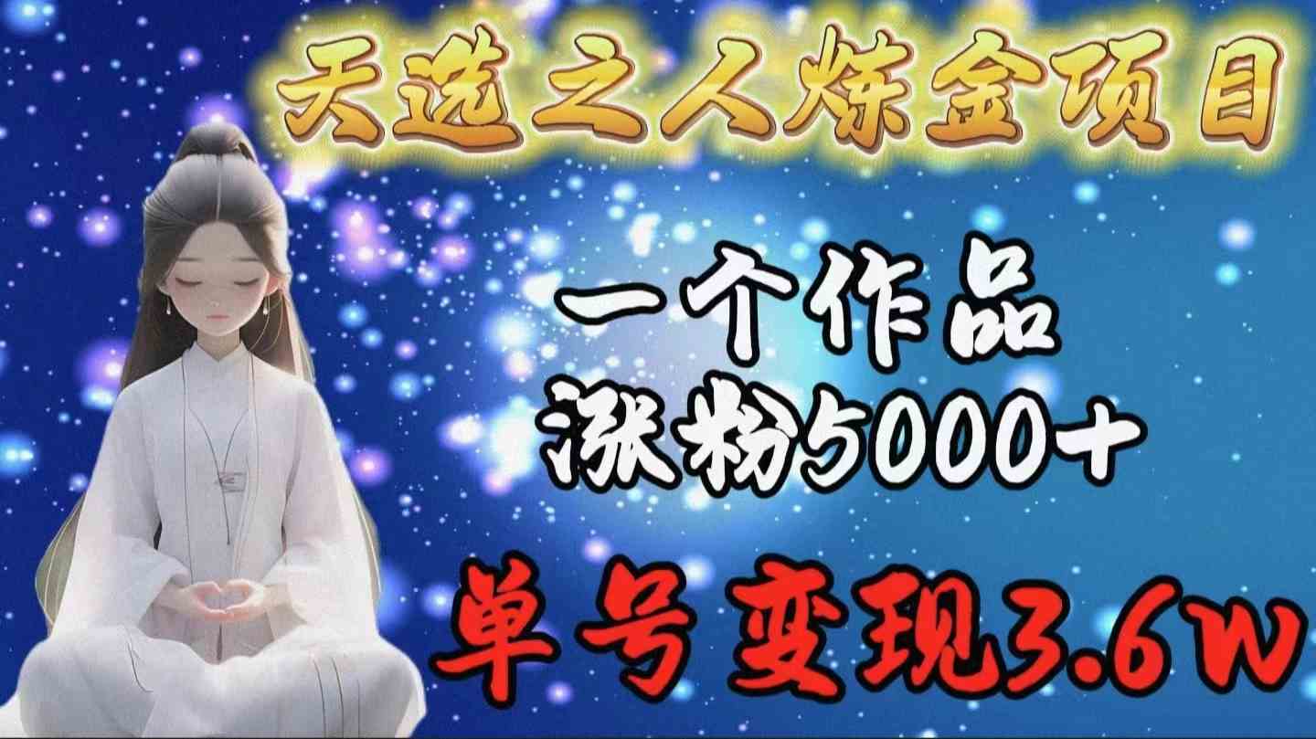 （9693期）天选之人炼金项目，一个作品涨粉5000+，单号变现3.6w-优优云网创