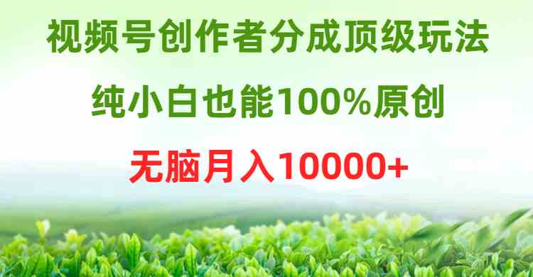 （9608期）视频号创作者分成顶级玩法，纯小白也能100%原创，无脑月入10000+-优优云网创