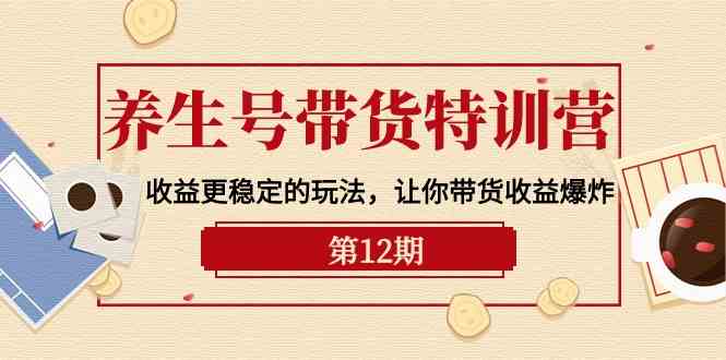 养生号带货特训营【12期】收益更稳定的玩法，让你带货收益爆炸（9节直播课）-优优云网创