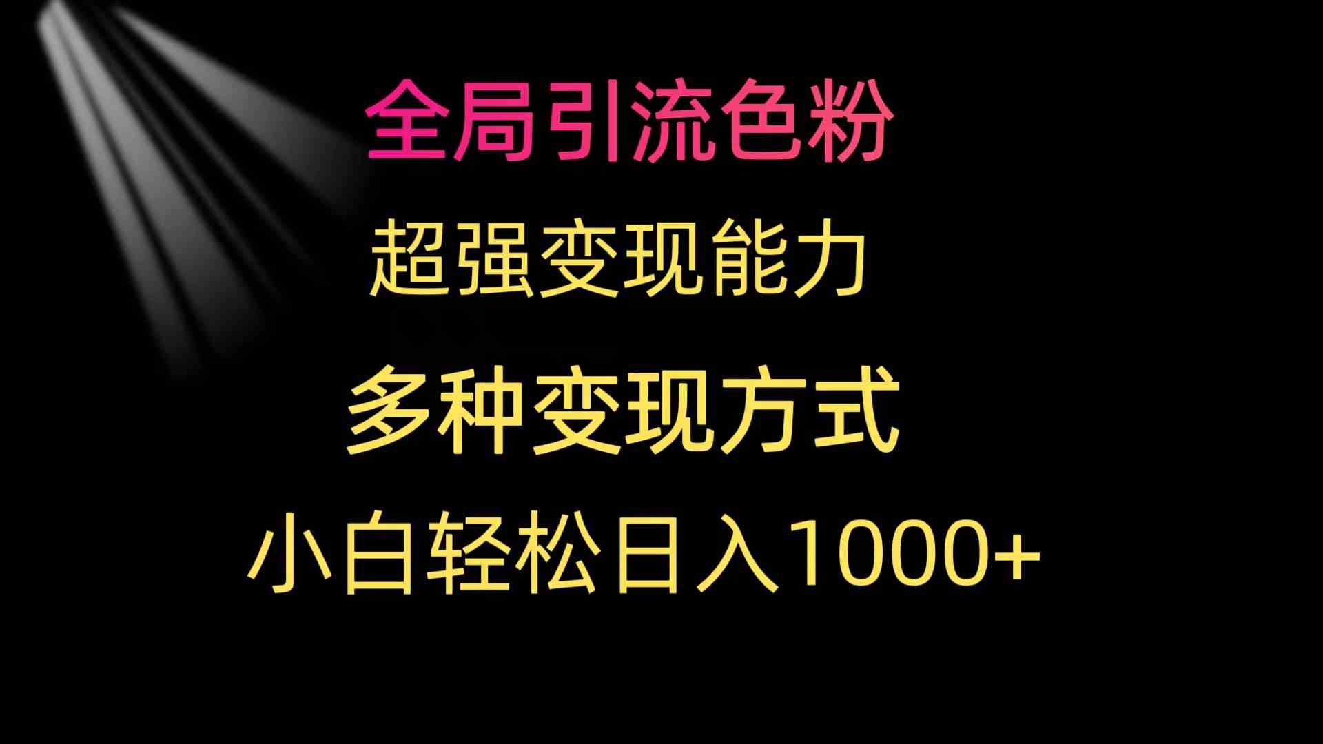 （9680期）全局引流色粉 超强变现能力 多种变现方式 小白轻松日入1000+-优优云网创